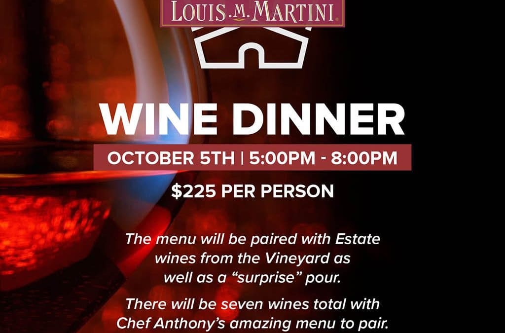 Martini Wine Dinner Event – October 5, 2021